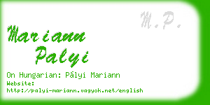 mariann palyi business card