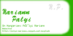 mariann palyi business card